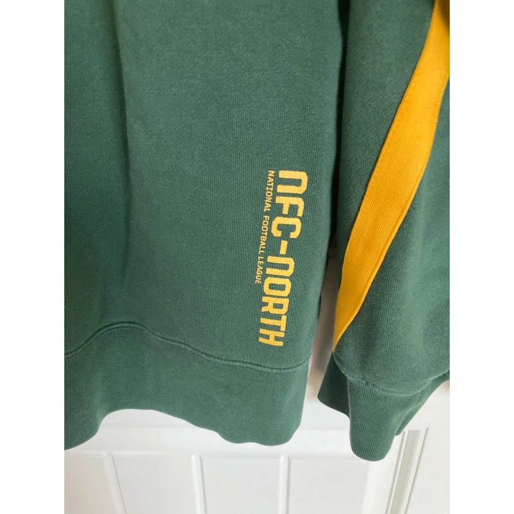 VTG Reebok NFL Green Bay Packers Authentic Sideline Hoodie Green Yellow Mens L